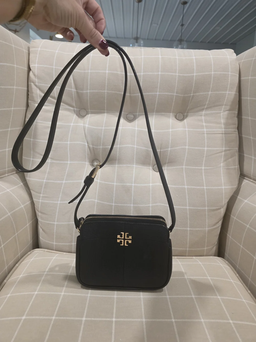 Tory Burch Black Pebbled Leather Crossbody Bag - Used Once